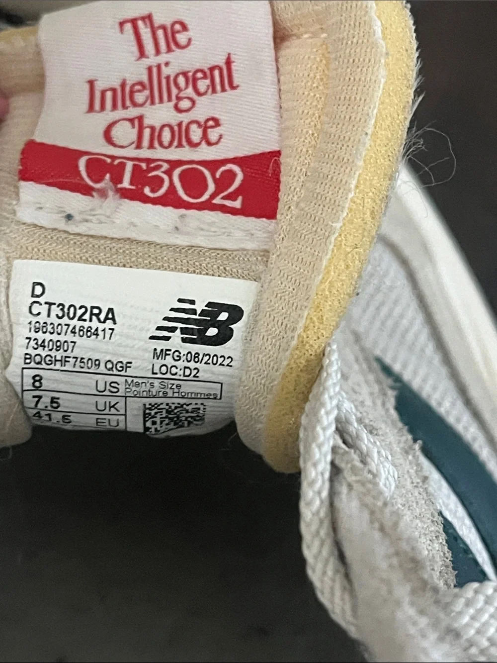 NEW BALANCE CT302 Shoes Mens Size 8 White Nightwatch Green Sneaker CT302RA